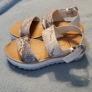 Dolce Vita Moxie Sandal Stone Snake Print